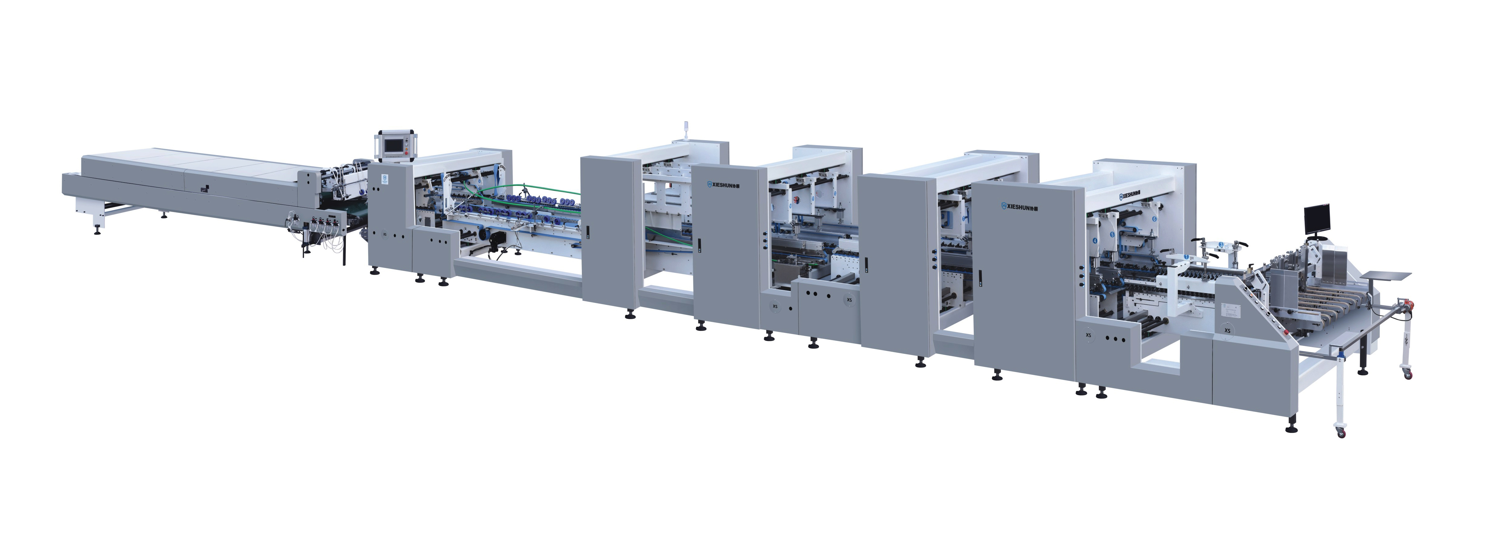 XS-M1650 1850 2000 2000 Vysoké zvlnené priečinky Gluer Machine Catalog